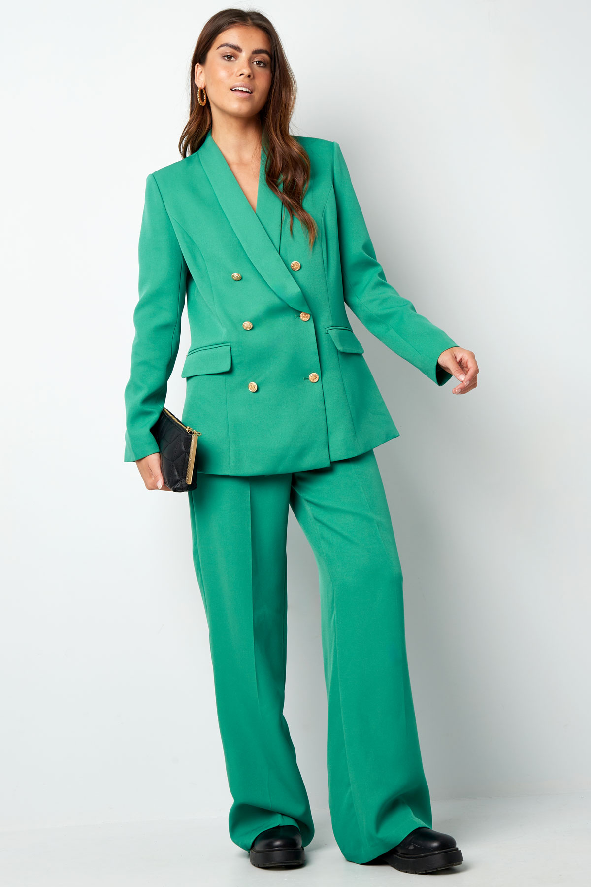 Oversized blazer gold buttons - green h5 Picture7